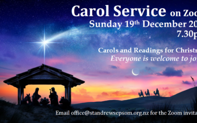 Carol Service on ZOOM 19th December 7.30pm
